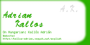 adrian kallos business card