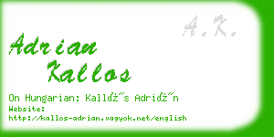 adrian kallos business card